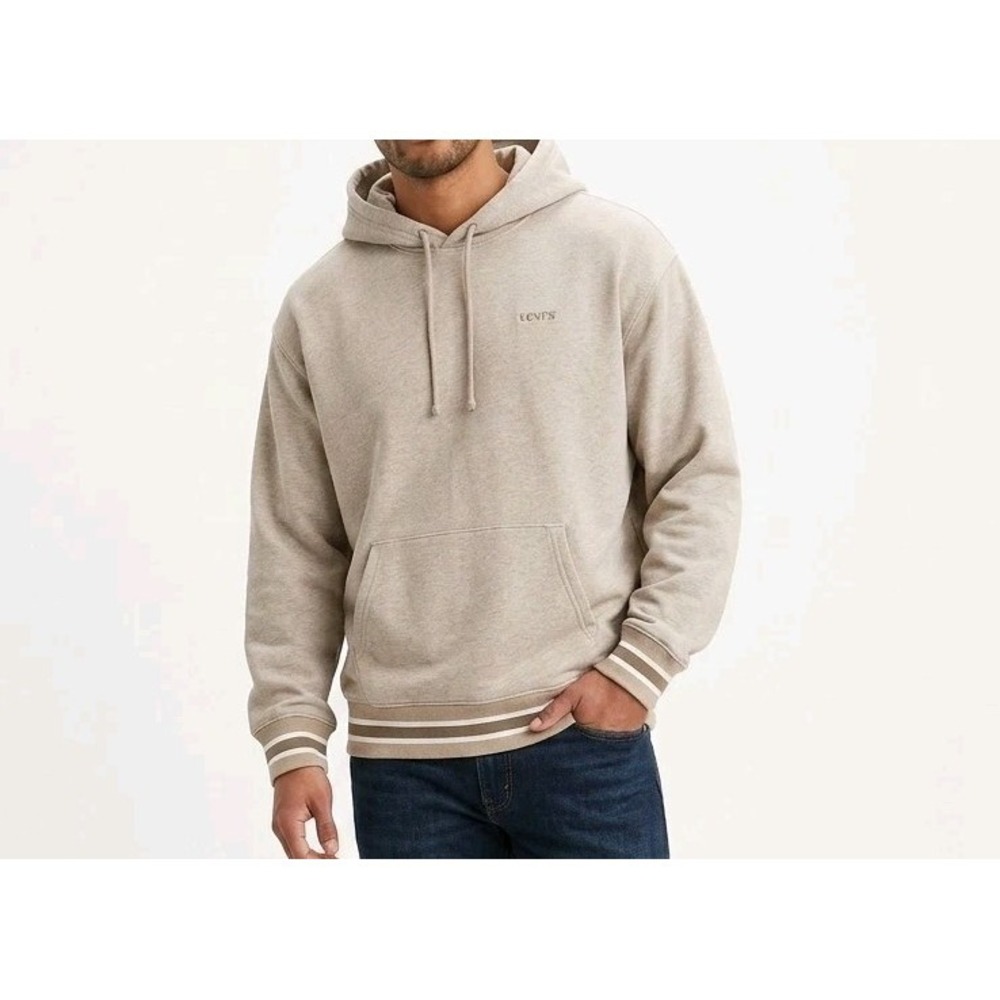Levi's Sweats Hoodie Relaxed‎ Fit XXL Tan Fleece Mens